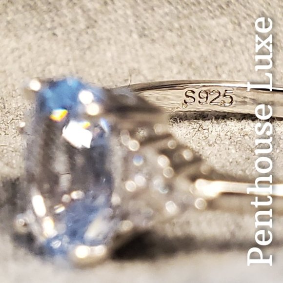 SOLID 925 Sterling Silver Sky Blue Topaz Ring - Picture 4 of 6